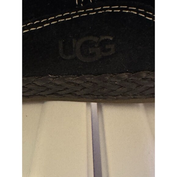 Sz 6 Ugg Varney Black Suede Women’s Ankle Booties Whip Stitched - Picture 10 of 11